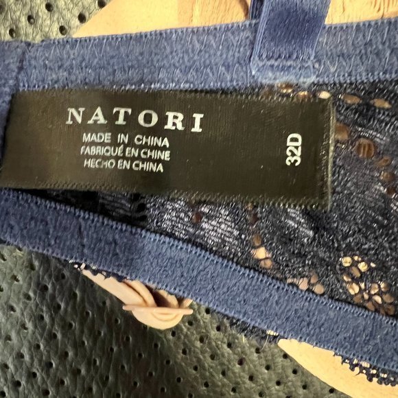 NWOT‎ NATORI Feathers Contour Plunge Bra in Blue Green/Ink (32D) - Picture 7 of 10